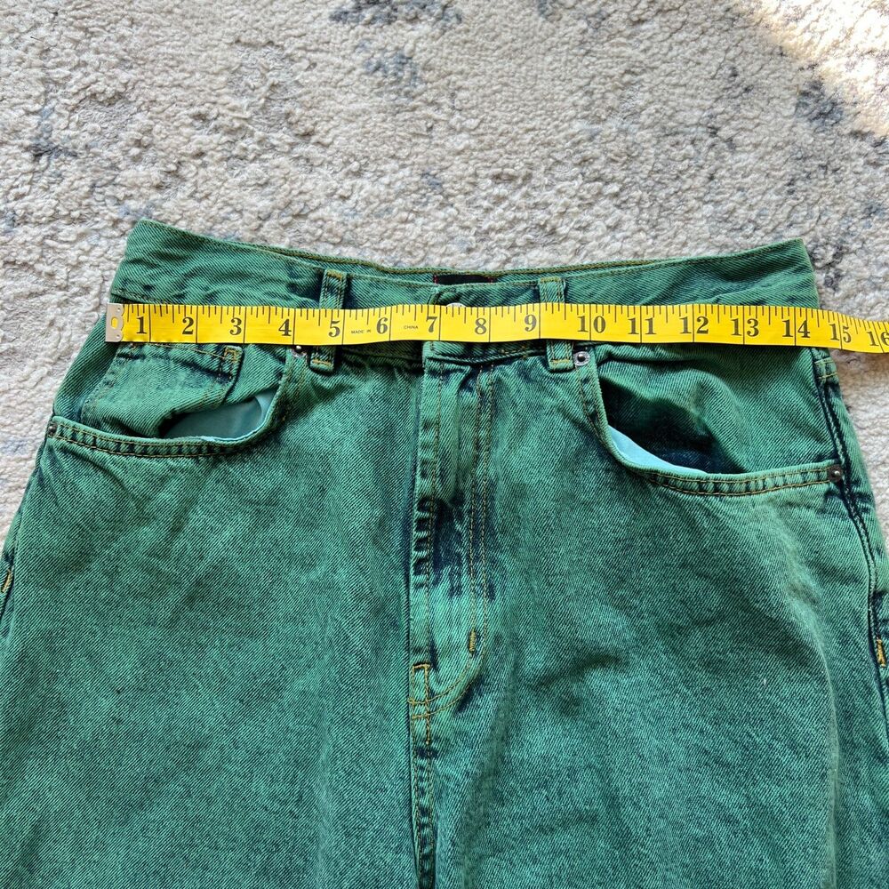 BDG Skater Baggy Jeans 29 Green Overdyed Wide Leg Urban Outfitters Baggy Denim - Picture 4 of 11